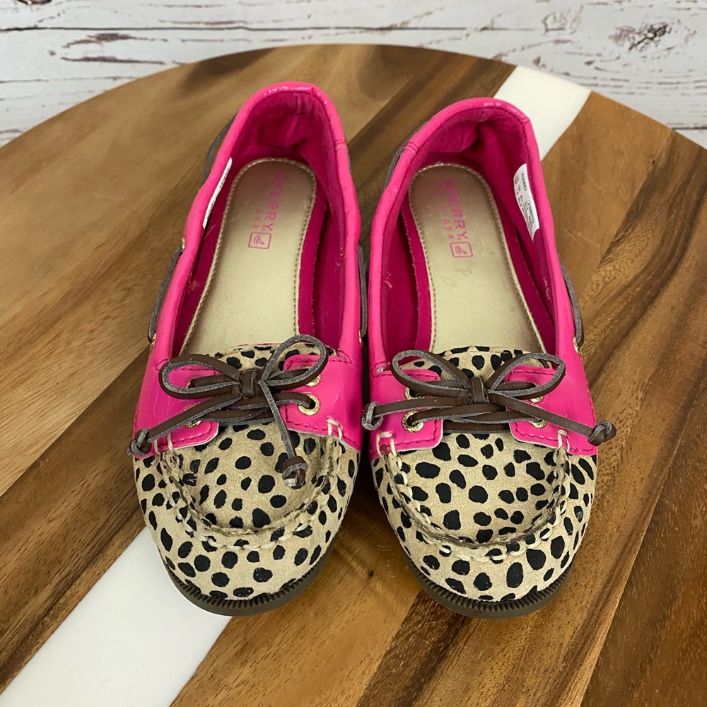 Sperry Top-Sider Audrey Leopard Pink Boat Shoe - Picture 1 of 8